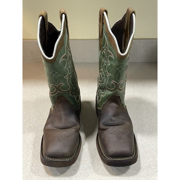 Justin Gypsy Raya Brown & Green Leather Western Cowgirl Boots Women’s Size 9B - Picture 2 of 8
